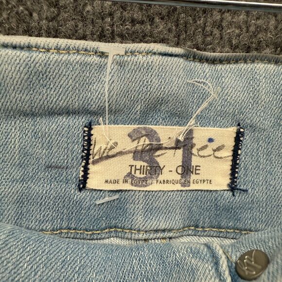 We the Free People Jeans Womens 31 Light Blue Flare High Rise Boho 70s Gypsy 90s - Picture 7 of 11